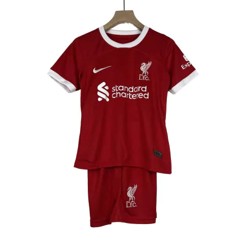 Kids Set Liverpool Home Jersey 23/24 - Red